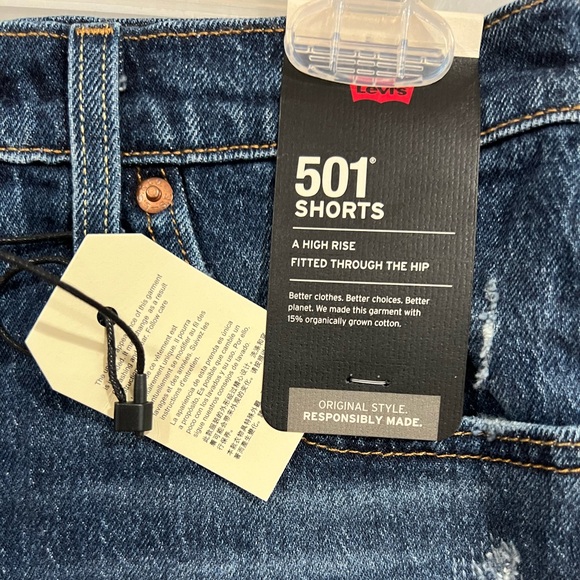 NWT Levis High Rise 501 Denim Jean Shorts Womens 28 3” Inseam Medium Wash - Picture 10 of 11